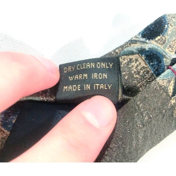 Ermenegildo Zegna Silk Neck Tie Meyer  Lemons Leaves Floral Black Gray Y… - Picture 4 of 6